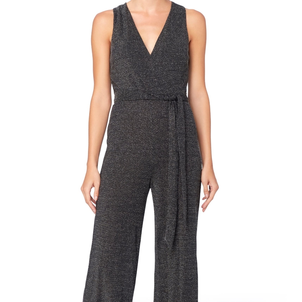 Catherine Black Glitter Knit Jumpsuit